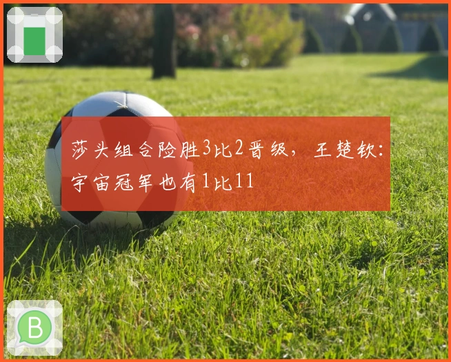 莎头组合险胜3比2晋级，王楚钦：宇宙冠军也有1比11